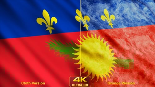 Guadeloupe Flag Waving Seamless Loop Animation
