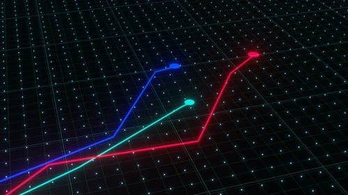 Stock market animated graphic. Stock price chart.