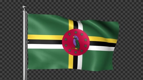 Dominica National Flag Waving Animation