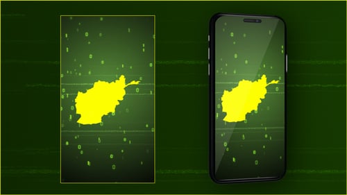 Digital Map Reveal with Binary Data and Technology Theme