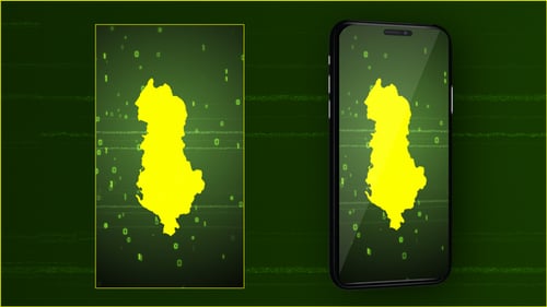 Intro in die digitale Karte von Albanien — Vertikales Video