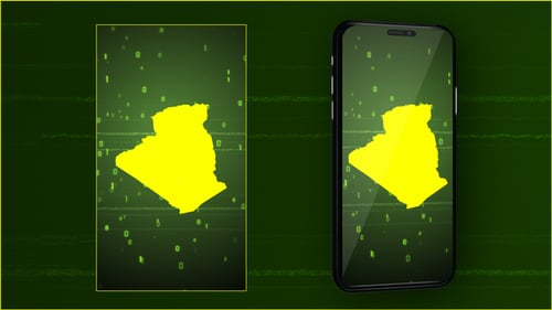 Futuristic Digital Map Reveal of Algeria Animation