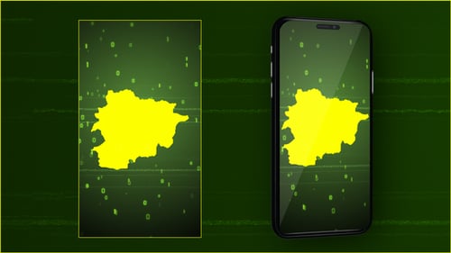 Futuristic Digital Map Reveal with Binary Code