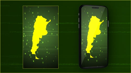 Futuristic Digital Map Reveal of Argentina