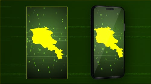 Intro in die digitale Karte von Armenien — Vertikales Video
