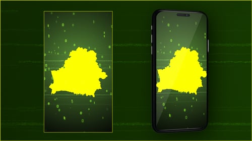 Digital Map Outline Reveal with Futuristic Binary Code