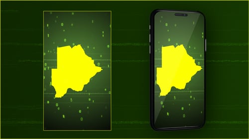 Botswana Map Reveal with Futuristic Digital Effects