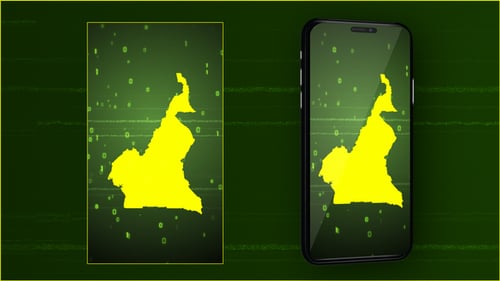 Futuristic Digital Map Reveal of Cameroon