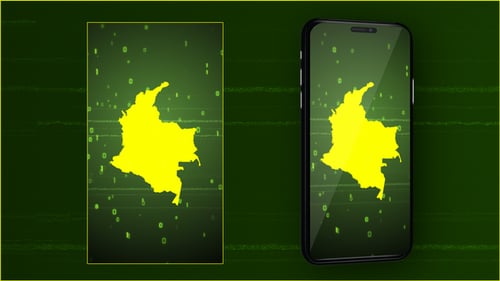 Intro de la carte numérique de la Colombie - Vidéo verticale