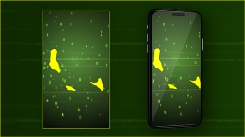 Futuristic Digital Loading Animation with Glitch and Binary Code