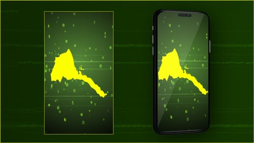 Futuristic Glitch Digital Map Outline Reveal Animation