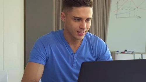 Guy Answers the Call at the Office