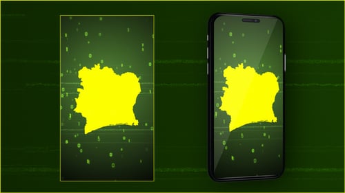 Ivory Coast Digital Map Intro - Vertical Video