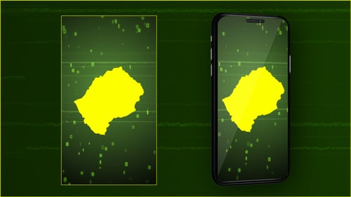Futuristic Digital Map Reveal with Binary Data Background