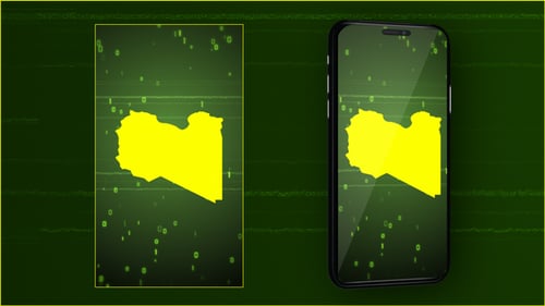 Digital Technology Reveal of Libya Map