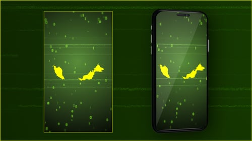 Digital Map of Malaysia Reveal with Glitch Effects