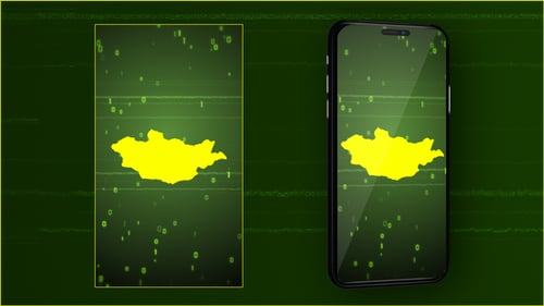 Futuristic Data Map Reveal Animation with Binary Code