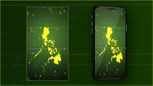 Philippines Map Outline Reveal with Futuristic Digital Data