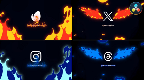 Dynamic Flame Logo and Text Reveal Animation