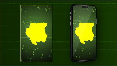 Futuristic Digital Map Reveal with Binary Code Animation