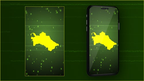 Futuristic Digital Map Reveal of Turkmenistan