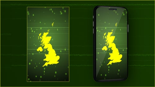 Futuristic Digital Map Reveal of United Kingdom