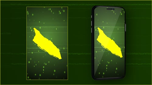 Futuristic Digital Map Reveal with Green Particles and Binary Code