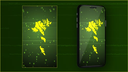 Digital Map Reveal with Binary Code Animation