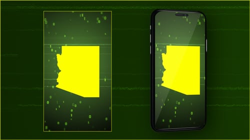 Futuristic Arizona Map Reveal with Binary Data