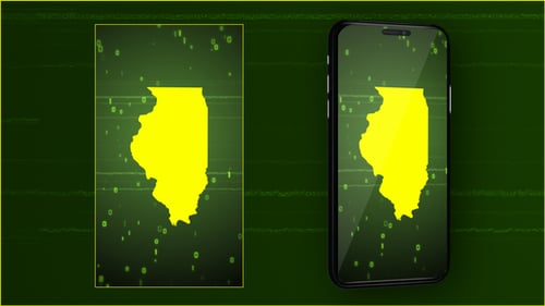 Intro in die digitale Landkarte des Bundesstaates Illinois — Vertikales Video