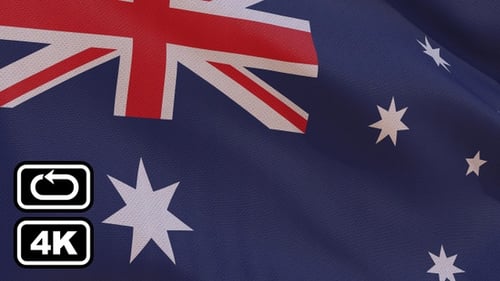 Seamless Waving Australian Flag Loop Animation