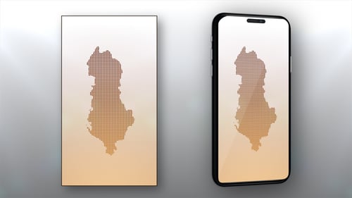 Dynamic Pixelated Albania Map Reveal for Vertical Video