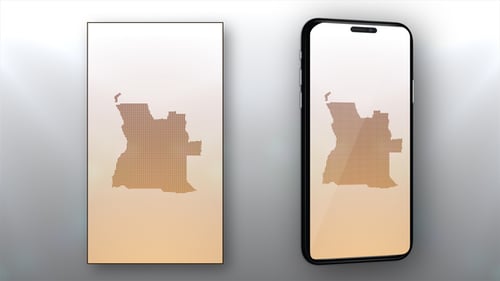 Angola Map Dots Reveal Animation Vertical