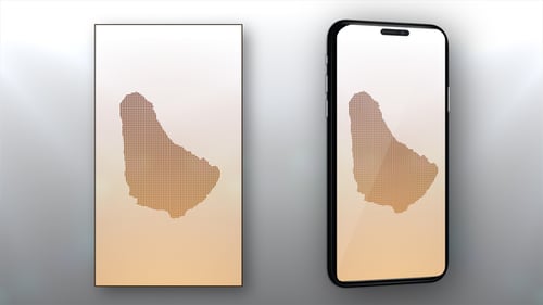 Barbados Map Reveal with Shining Dot Grid Animation