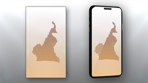 Cameroon Map Reveal Animation with Digital Dots