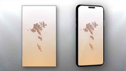 Faroe Islands Map Reveal Digital Grid Animation