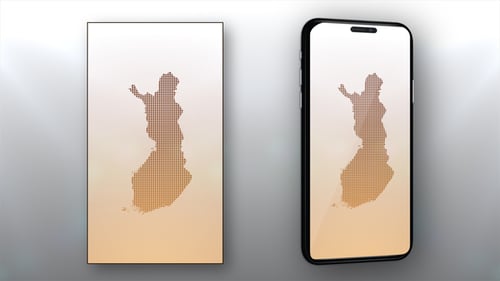 Finland Map Reveal with Geometric Pixel Grid Animation