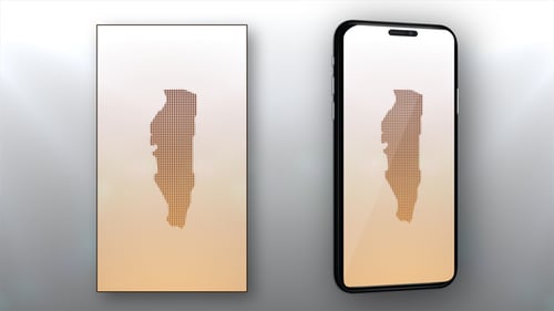 Chad Map Reveal with Geometric Pixel Squares Animation