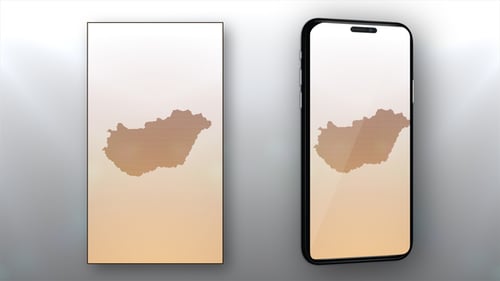 Geometric Dotted Map of Hungary Country Reveal Animation