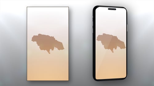 Geometric Dotted Map of Jamaica Revealed by Light Streaks