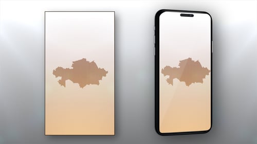 Digital Dotted Kazakhstan Map Reveal Animation