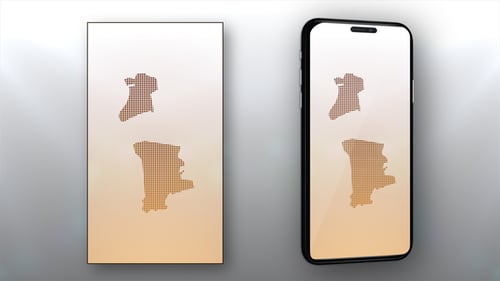 Animated Geometric Pixel Map Revealing Shapes