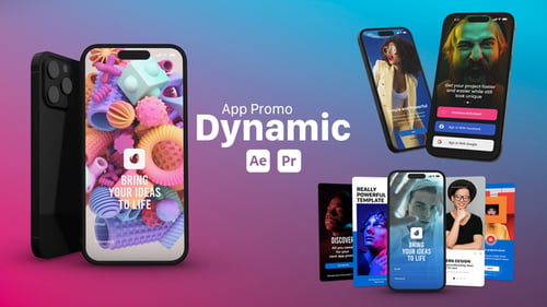 Dynamic App Promo Mockup for After Effects & Premiere Pro – Smartphone MOGRT