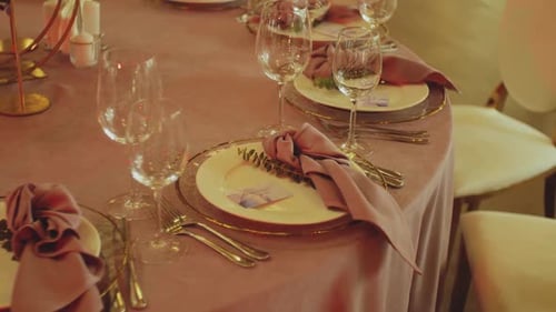 Elegant Wedding Table Setting with Fine Dining Details