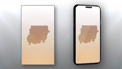 Animated Sudan Map Reveal with Geometric Dot Pattern