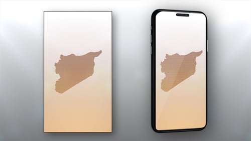 Dotted Syria Map Digital Reveal Animation