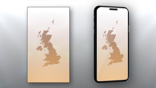 Digital United Kingdom Map Reveal with Grid Animation