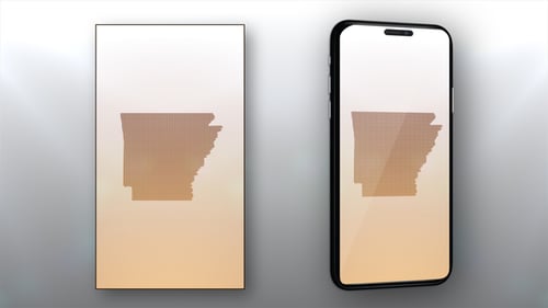 Geometric Dot Grid Animation Reveals Arkansas State Map