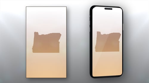 Geometric Dotted Oregon Map Light Reveal Animation