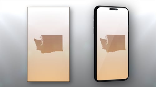 Washington State Map Forming with Digital Grid Dots